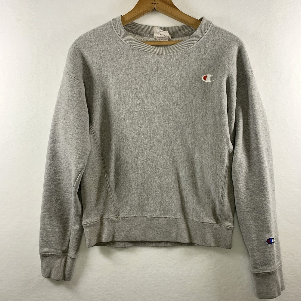 VTG Champion Reverse Weave Womens Crewneck Sweatshirt Sz S Gray Retro Sportswear